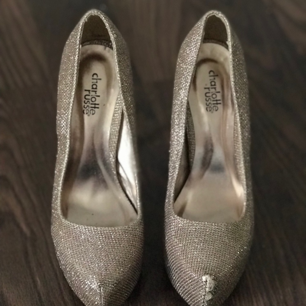 Champagne platform heels